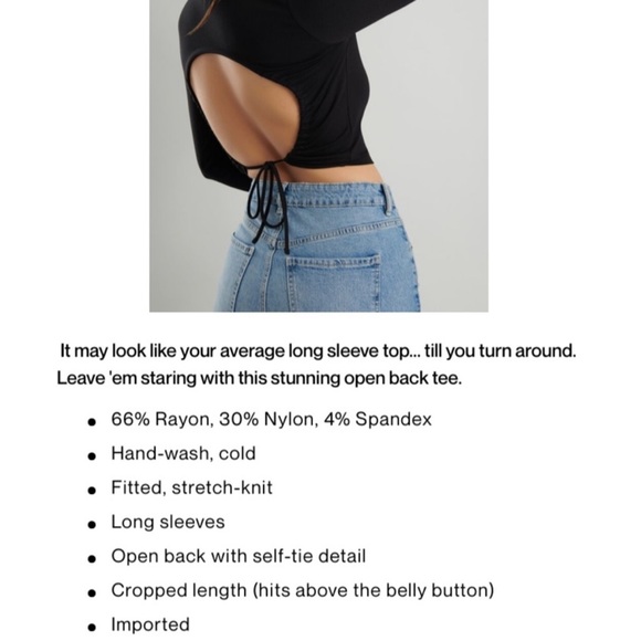 Garage open tie back long sleeve - Picture 5 of 5